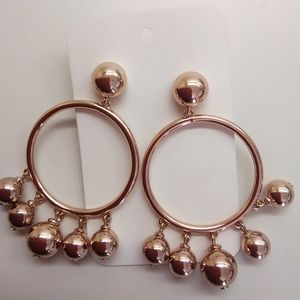 Kate Spade New Rose Gold Large Bauble Hoop Earring